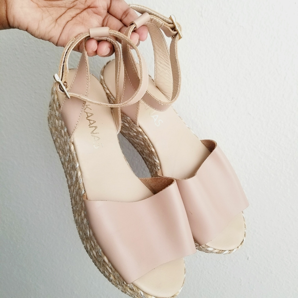 KAANAS | Nude Sandal Platform Espadrilles